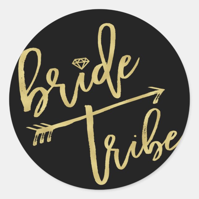 Bride Tribe Diamond Bridal Party Wedding Stickers (Front)