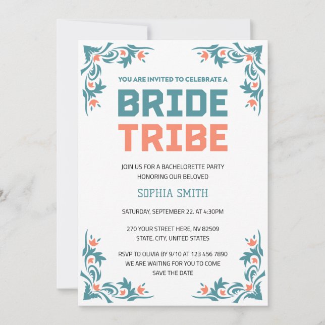 Bride Tribe Family Assmbley Bachelorette Party Invitation (Front)