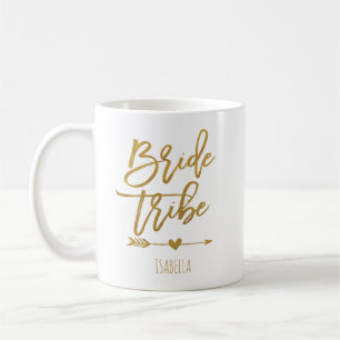 Bride tribe faux gold foil bridesmaid gift coffee mug