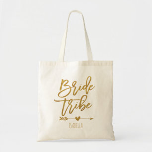 Bride Tribe, faux gold foil personalized Tote Bag