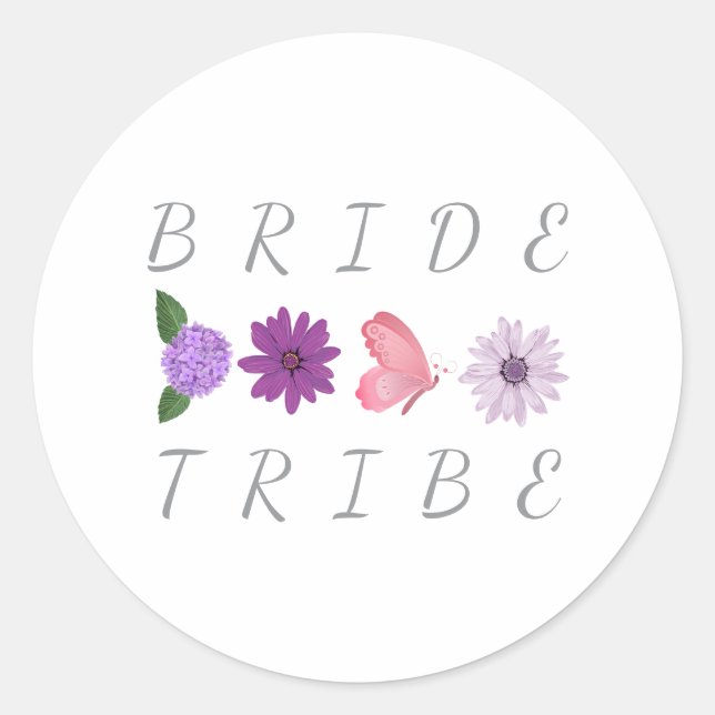 Bride Tribe Floral Bride Hen Do Gift  Classic Round Sticker (Front)