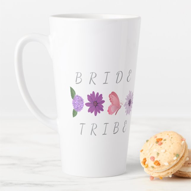 Bride Tribe Floral Bride Hen Do Gift  Latte Mug (In Situ)