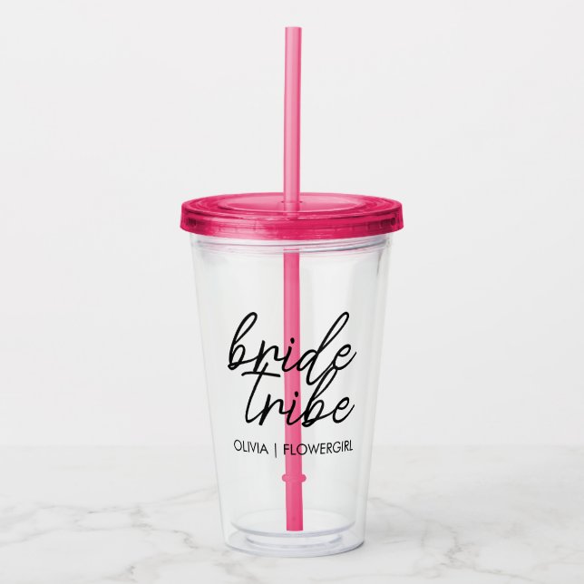 Bride Tribe | Flower Girl Acrylic Tumbler (Front)