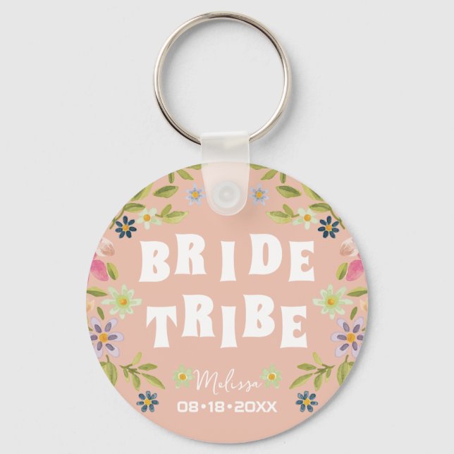 Bride Tribe Funny Bridesmaid Favour Gift Key Ring (Front)