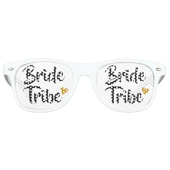 Bride Tribe Gold Heart Retro Sunglasses (Front)
