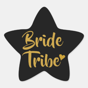 Bride Tribe Gold Heart Star Sticker