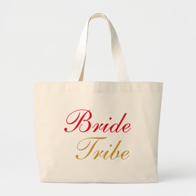 Bride Tribe Gold Large Tote Bag (Front)