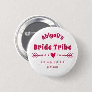 Bride Tribe - Hot Pink Bachelorette / Bridal Party 6 Cm Round Badge