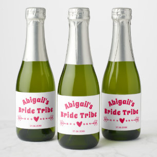 Bride Tribe - Hot Pink Bachelorette / Bridal Party Sparkling Wine Label