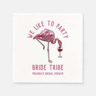 Bride Tribe Like to Party Flamingo Bachelorette Napkin
