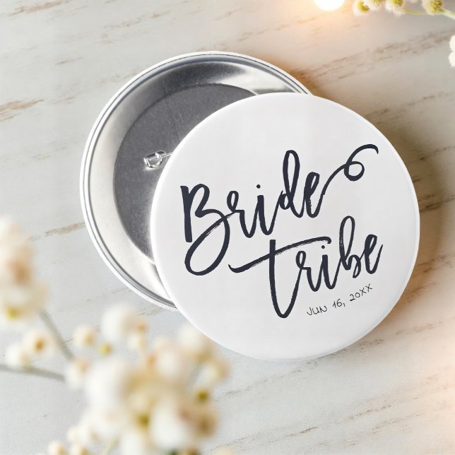 Bride Tribe Modern and Simple Handwritten 3 Cm Round Badge (Creator Uploaded)