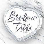 Bride Tribe Modern and Simple Handwritten Makeup Mirror<br><div class="desc">Composed of serif and playful cursive script typography. All against a backdrop of white background. This design is simple,  modern and fun!

This is designed by White Paper Birch Co.,  exclusive for Zazzle.

Available here:
http://www.zazzle.com/store/whitepaperbirch</div>