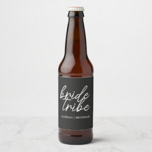 Bride Tribe Modern Bridesmaid Bachelorette Beer Bottle Label