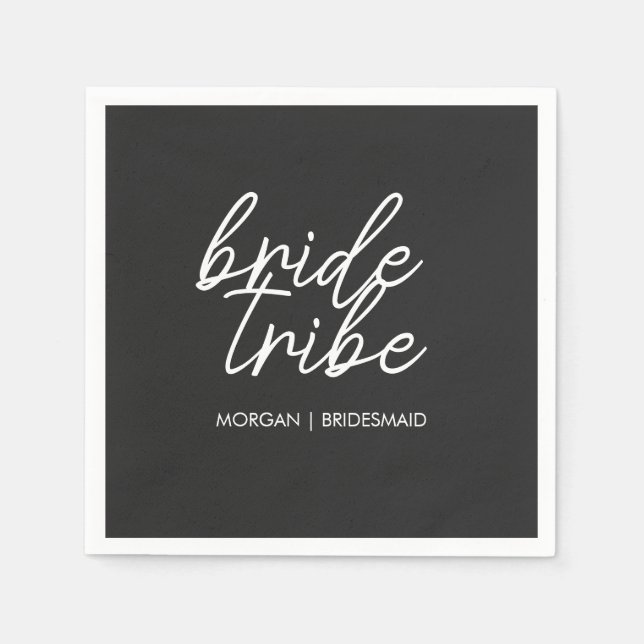 Bride Tribe | Modern Bridesmaid Bachelorette Napkin (Front)