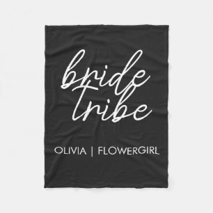 Bride Tribe   Modern Flower Girl Fleece Blanket