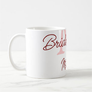 Bride tribe monogram red bridal shower simple mini coffee mug