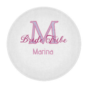 Bride tribe monogram red bridal shower simple mini cutting board