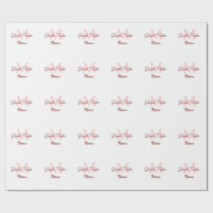 Bride tribe monogram red bridal shower simple mini wrapping paper