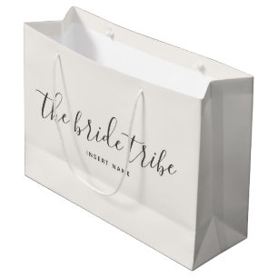 Bride Tribe Off-White Cream Wedding Large Gift Bag