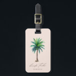 Bride Tribe Palm Tree Bachelorette Luggage Tag<br><div class="desc">Personalised luggage tags for a destination bachelorette. Design features a watercolor palm tree,  "bride tribe" in modern script font,  and name underneath,  on a blush pink background.</div>