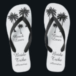 Bride Tribe Palm Tree Beach Lover Flip Flops<br><div class="desc">Hit the beach in style with these awesome Bride Tribe Palm Tree Beach Lover Flip Flops with sweet little palm trees to give you that tropical feel! Room to customise with your bridesmaid's names! Mix and match all of your favourite Beach Lover products from Up On the Mountain!</div>