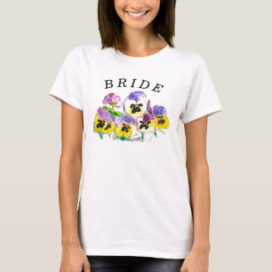 Bride Tribe Pansies Floral Vintage Girly Wedding T T-Shirt