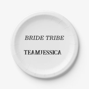 Bride Tribe Party Plates – Custom Hashtag or Name