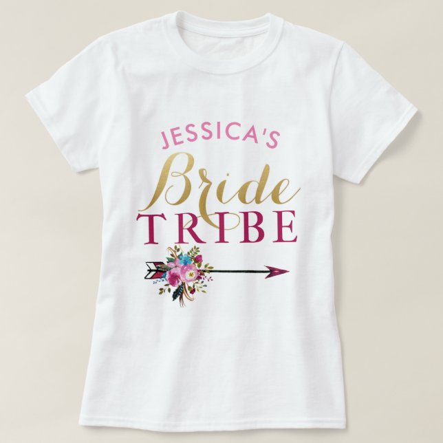 Bride Tribe Personalised Party Bridesmaids Tops (Design Front)