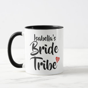 Bride Tribe Red Date Heart Personalised Mug