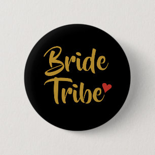Bride Tribe Red Heart 6 Cm Round Badge