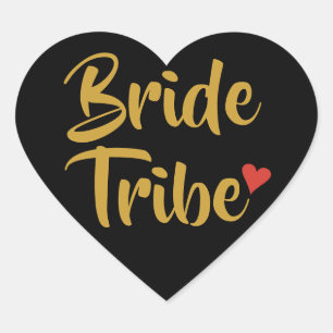 Bride Tribe Red Heart Sticker