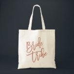 Bride Tribe Rose Gold Script Tote Bag<br><div class="desc">Cute and stylish "Bride Tribe" bag featuring a beautiful brush script font in a rose colour.</div>