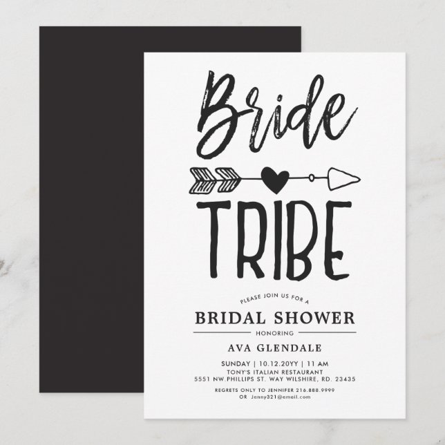 Bride Tribe | Script Bridal Shower Invitation (Front/Back)