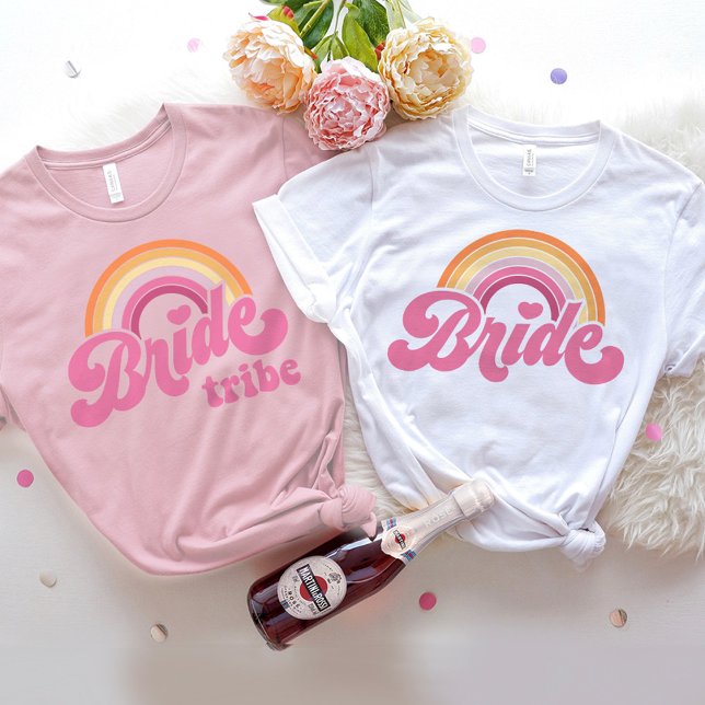 Bride Tribe T-Shirt Bachelorette Retro Bride Tee (Creator Uploaded)