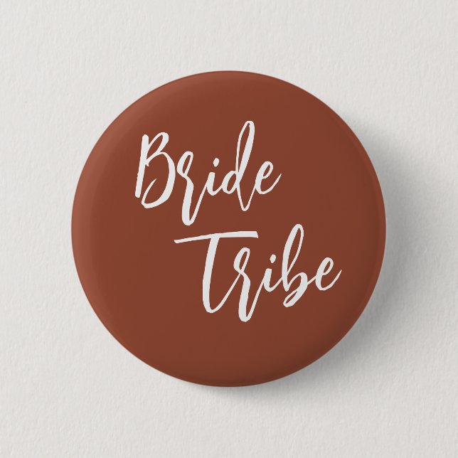 Bride Tribe Terracotta Burnt Orange Wedding 6 Cm Round Badge (Front)