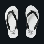 Bride Tribe | Wedding Flower Girl Modern Kid's Flip Flops<br><div class="desc">Simple, modern and stylish "Bride Tribe" quote womens t-shirt with script font in black and white in a trendy style. The names can be personalised with names of your bridal party. You can use it for the bride, bridesmaids, flower girls, or Mother of the Bride. The coordinating accessories for team...</div>