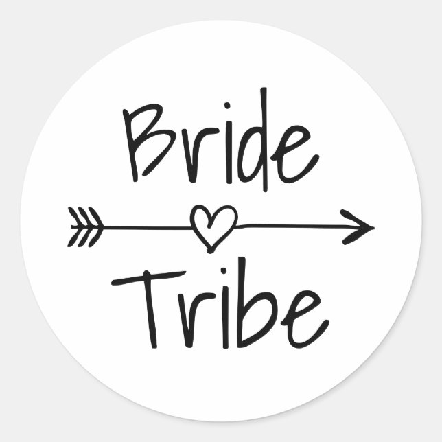 Bride Tribe wedding party favour stickers and seal (Front)