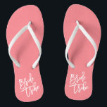 Bride Tribe White Script Flip Flops<br><div class="desc"></div>