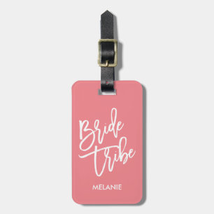 Bride Tribe White Script Luggage Tag