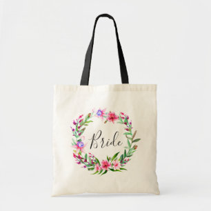 Bride. Tropical pink flowers. Destination wedding Tote Bag