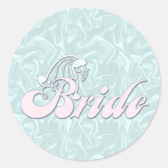 Bride Turquoise Silk Stickers (Front)