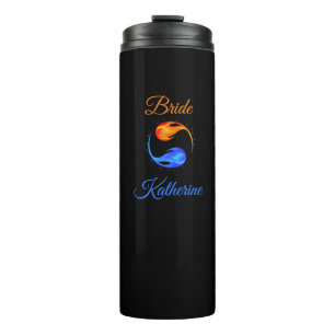 Bride- Twin Flame Wedding Theme-Black- Thermal Tumbler