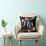 Bride Vintage Floral Garland Throw Pillow<br><div class="desc">Beautiful vintage heirloom Aqua and Coral Roses and Daisy Wildflower floral Bride's Pillow</div>