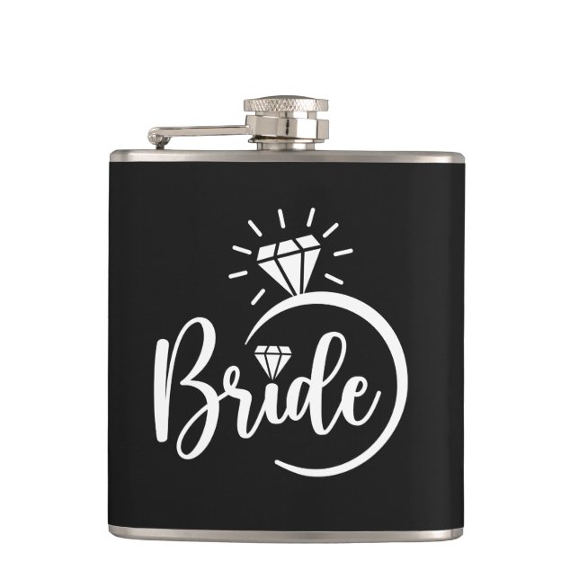 Bride Vinyl Wrapped Flask (Front)