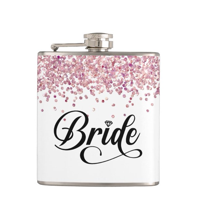 Bride Vinyl Wrapped Flask (Front)