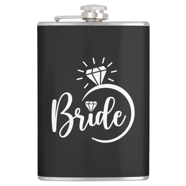 Bride Vinyl Wrapped Flask (Front)