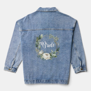 Bride Watercolor Floral chic Denim Jacket