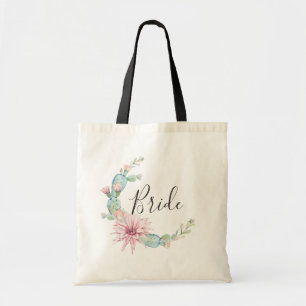 Bride. Watercolor succulents. Wedding cactus Tote Bag