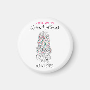 Bride Wavy hair floral wreath Hairstyling branding Magnet