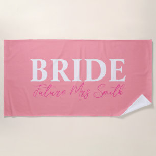 Bride Wedding bachelorette Wife Personalised Beach Towel